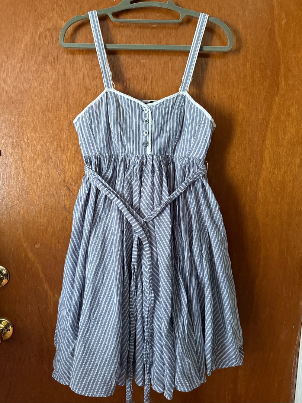 EUC Moda International Blue & White Striped Cotton Babydoll Sundress - Size 2
